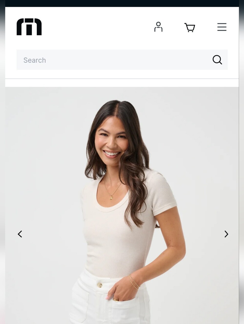 Cream Scoop Neck Short Sleeve Ribbed Top